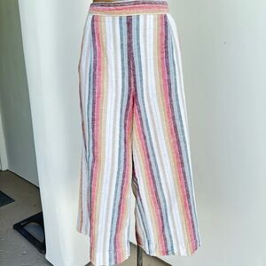beachlunchlounge Multicolor Striped Wide-Leg Crop Pants